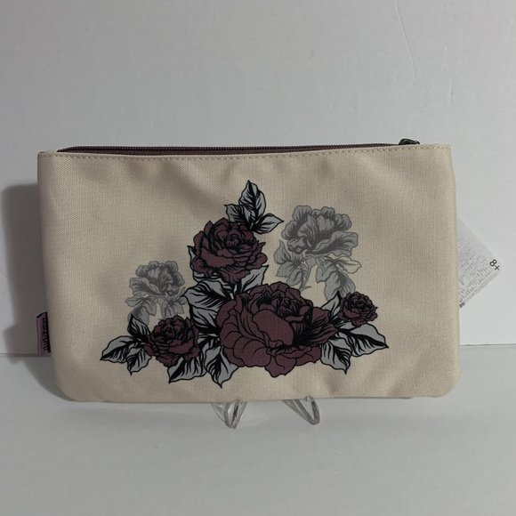 Loungefly Makeup Bag Harry Potter Deathly Hallows Floral Cosmetic Clutch Pouch - Picture 3 of 6